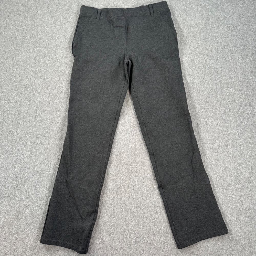 Quince Ponte Straight Leg Pant Women's X-Small Petite Charcoal Gray Pull On